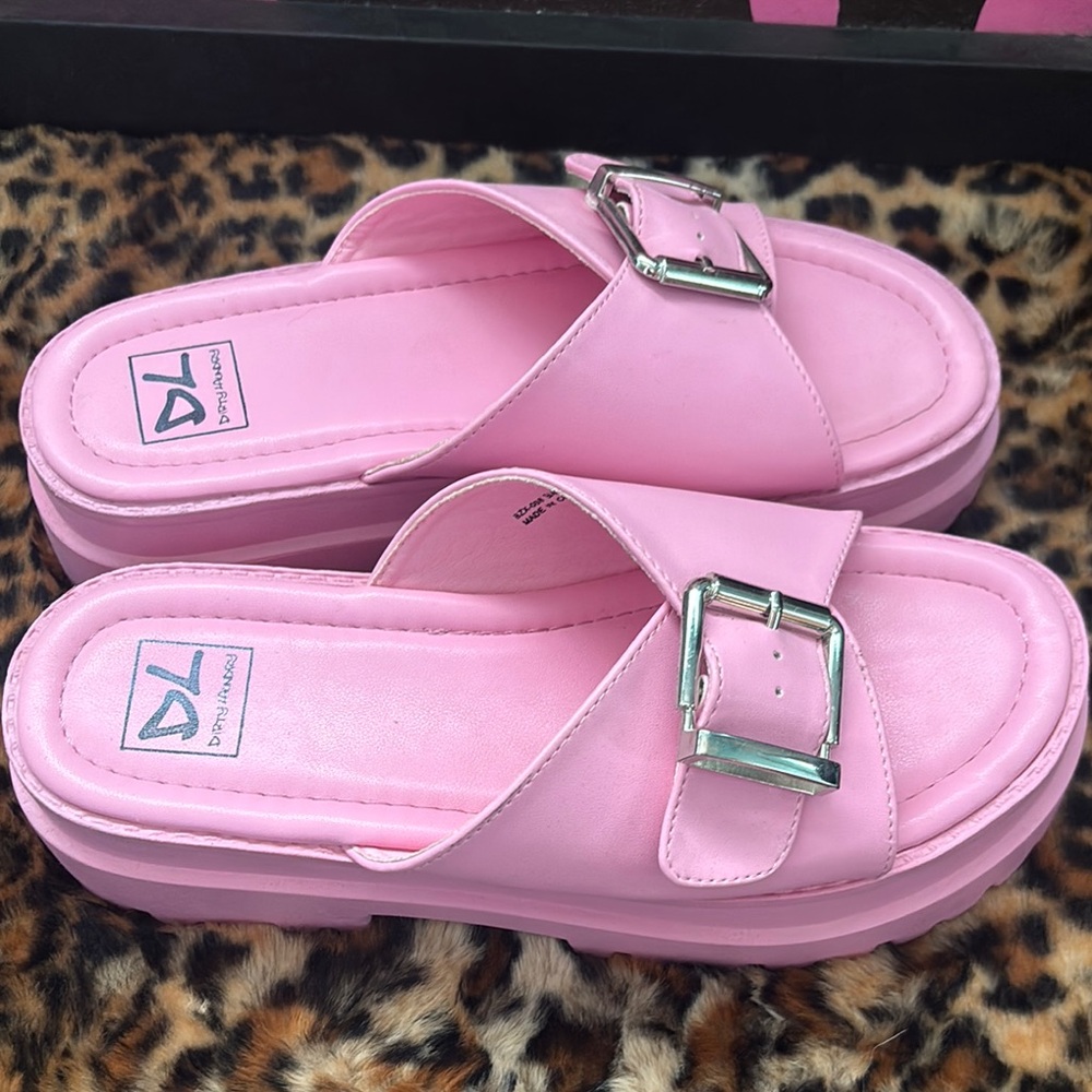 Dirty Laundry Pink Sandals with Buckle